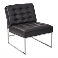 OSP Home Furnishings ATH51-B18 Anthony 26” Wide Chair with Chrome Base and Black Faux Leather Fabric